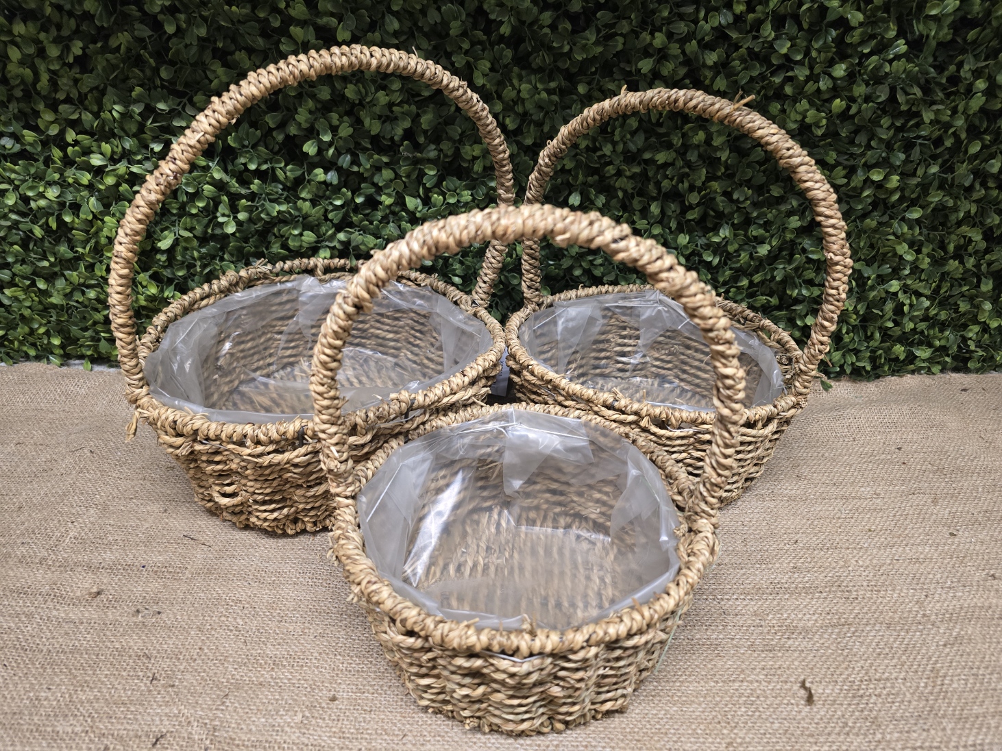 Seagrass Set Of 3 Baskets Round
