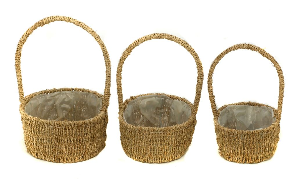 Seagrass Set Of 3 Baskets Oval-0