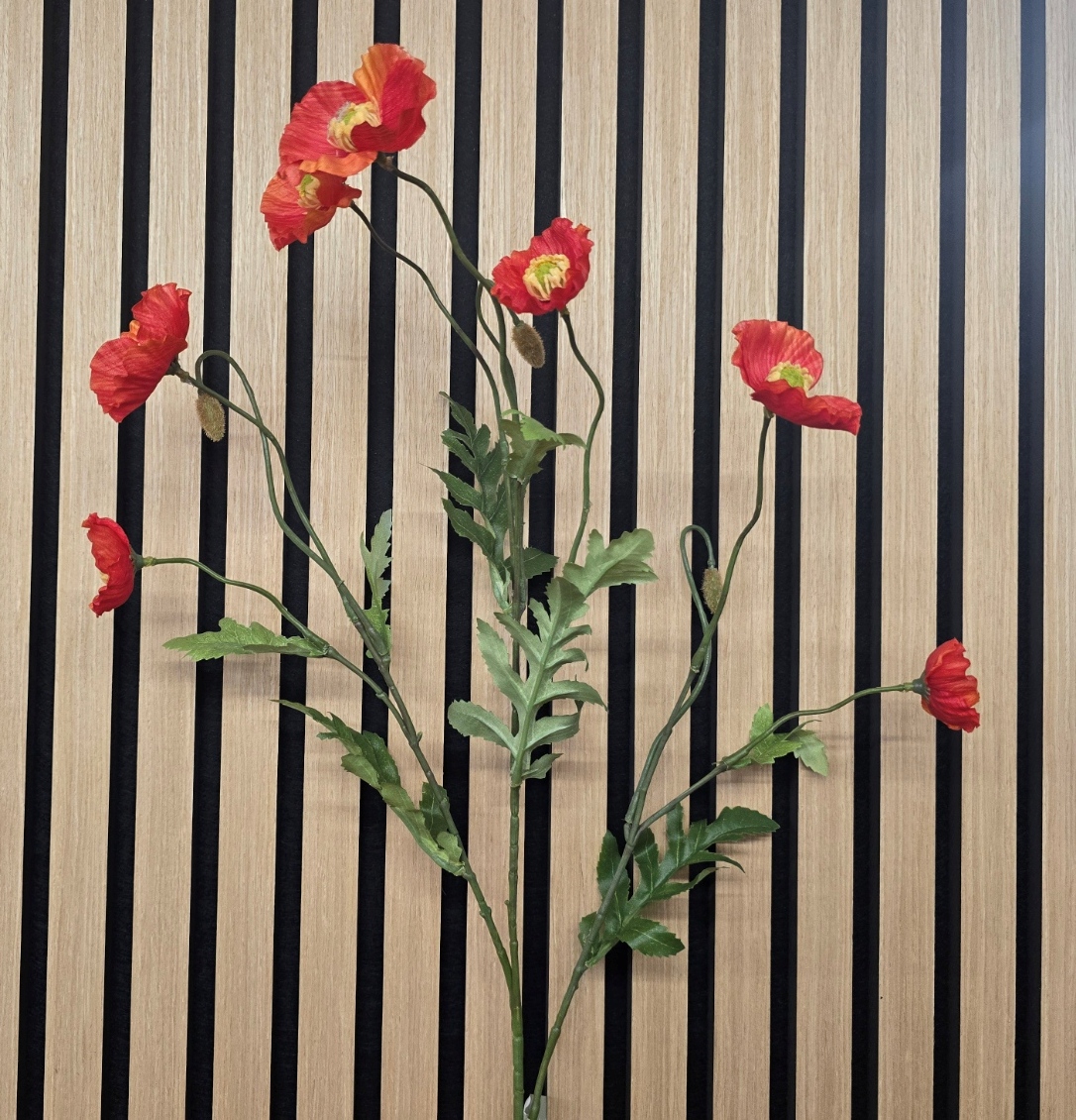 Poppy Spray 78cm Dark Orange