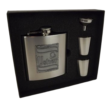 Hipflask W/2 Cups & Funnel 'Usher'-0