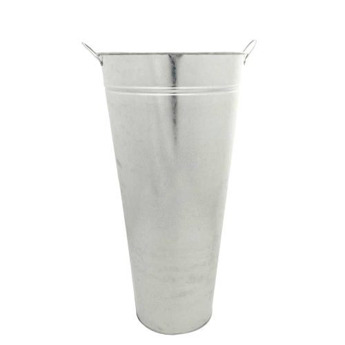 55 x 27cm Galvanised Vase W/Ears-0