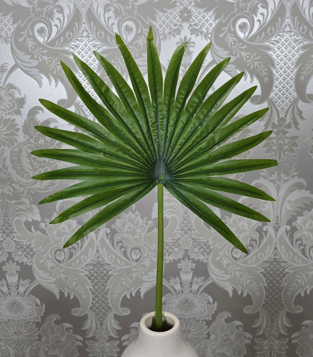 Artificial Real Touch Fan Palm Leaf Green 82cm