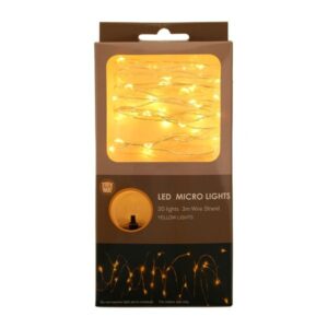 3m 30 Micro LED String Lights Yellow (Amber)-0