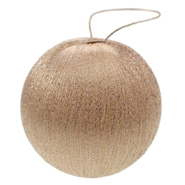 8cm Spun Metallic Bauble Champagne-0