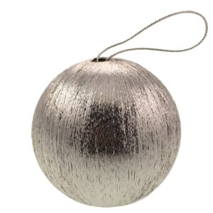 8cm Spun Metallic Bauble Silver-0
