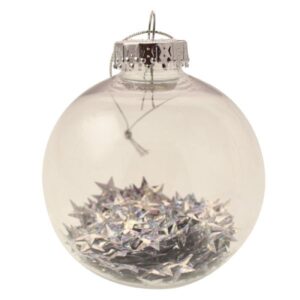 8cm Star Filled Bauble Silver-0