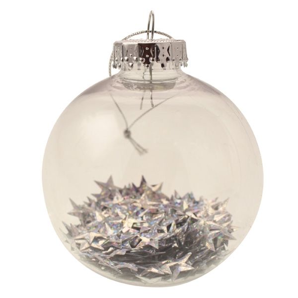8cm Star Filled Bauble Silver-0