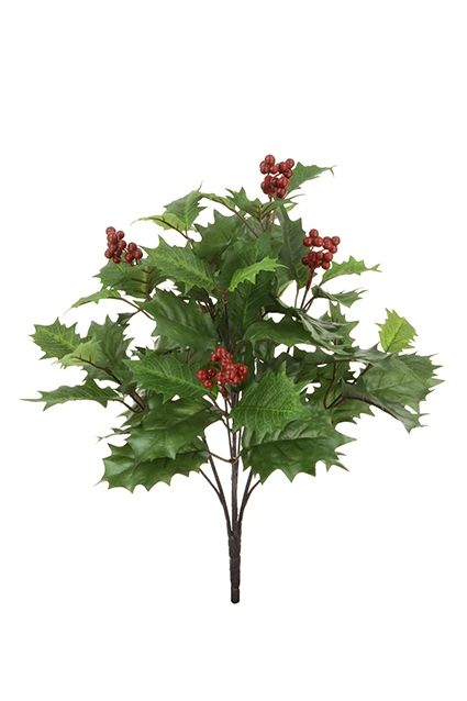 Holly Bush W/Berries 48cm Green-0
