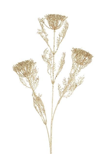 Glittered Dill Spray 71cm Champagne-0