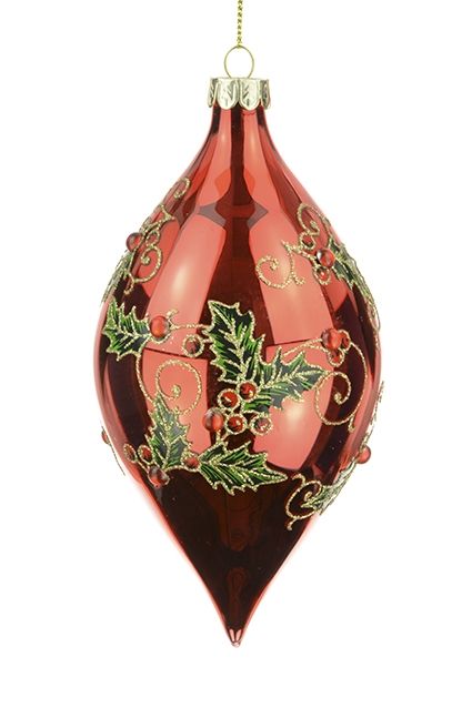 GLASS Meserve Finial 15cm Red-0