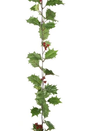 Holly Garland W/Berries 180cm Green-0