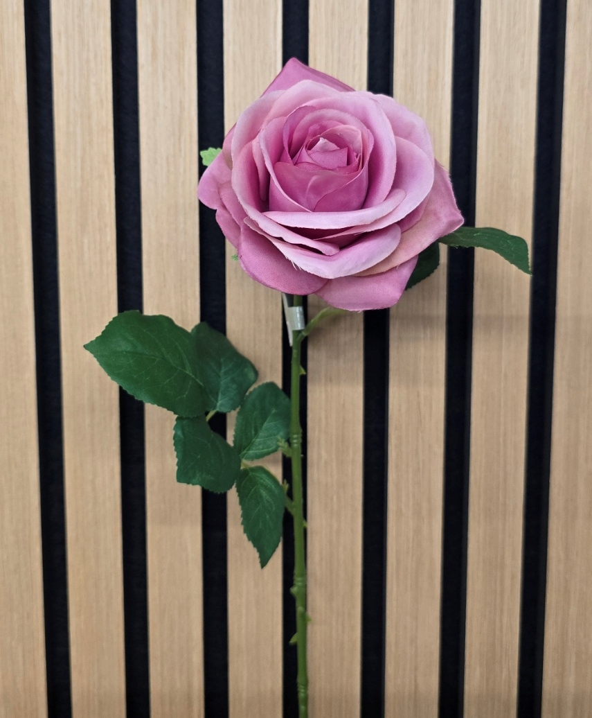 Artificial Gemma Single Rose – 64cm Mauve