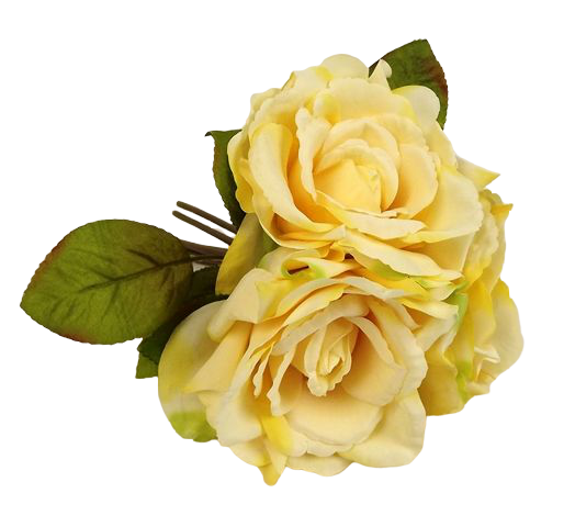 24cm Yellow Open Rose Posy-0