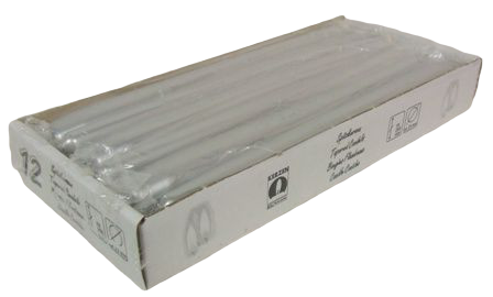 Tapered Candles 250/23mm Silver x 12-0