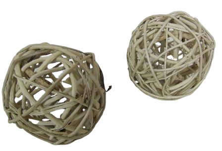 Wicker Ball Natural Peeled 8cm x 6