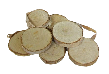 Birch Woodslices Round x 92 pcs 2.5 - 4.5cm Diameter