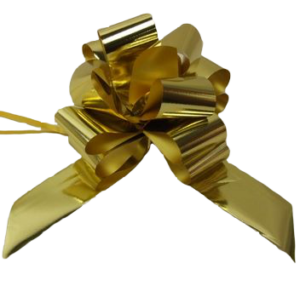 50mm Gold Pullbow Metallic Pk 20s-0