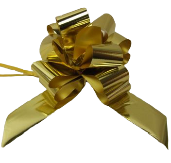 50mm Gold Pullbow Metallic Pk 20s-0