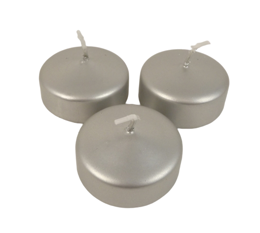 Floating Candle Small Silver x 8pcs-0