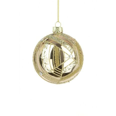 GLASS Fayola Bauble 8cm Rose Gold-0