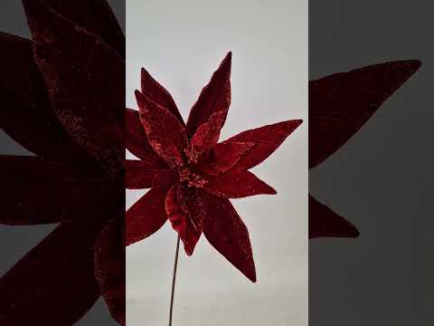 Glitter Tipped Poinsettia 70cm Red-25672