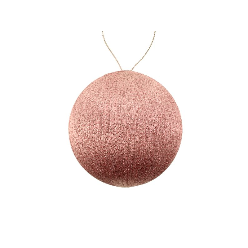 8cm Spun Metallic Bauble Pink-0