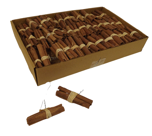 8cm Cinnamon x 4 W/Raffia On Wire x 50pcs-0