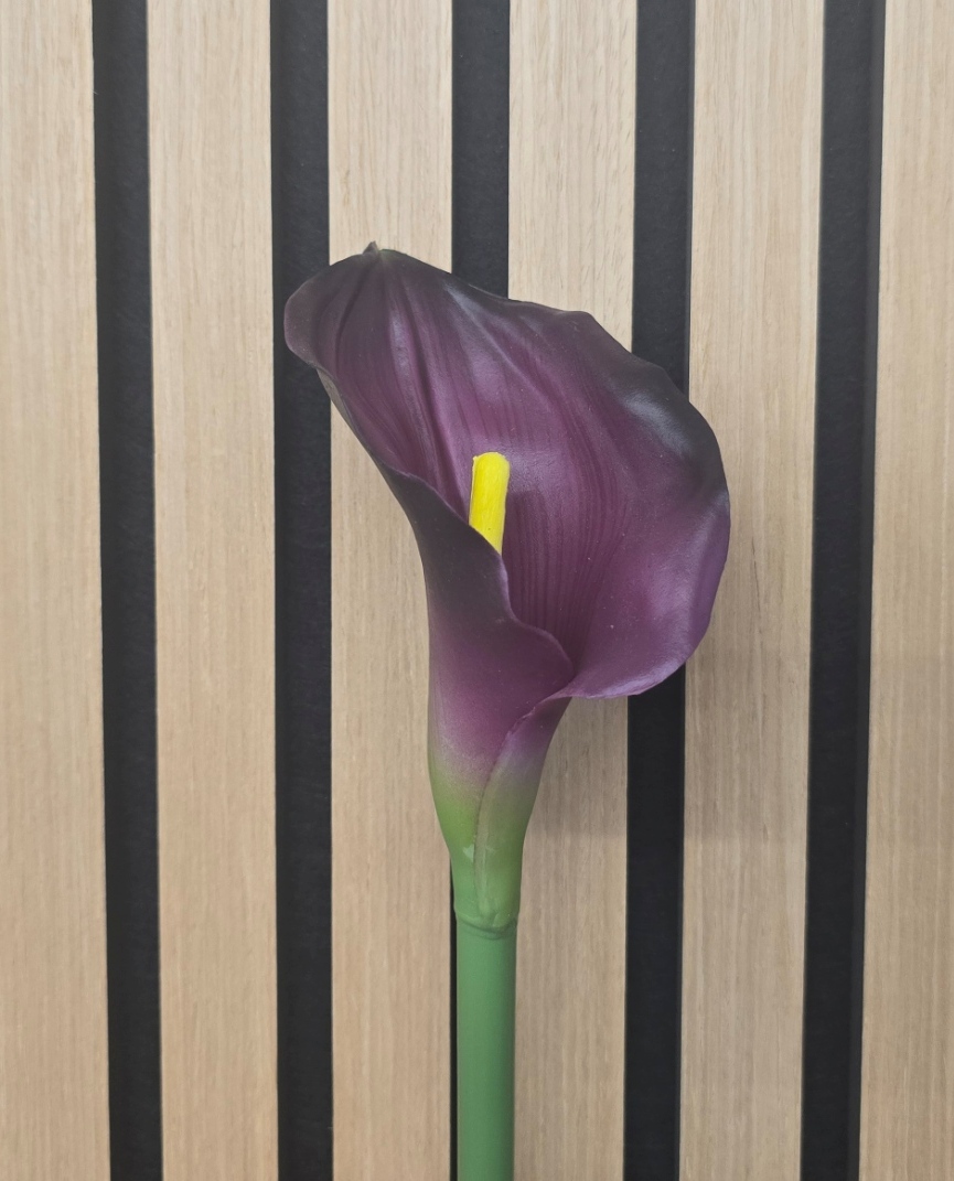 Artificial Real Touch Calla Lily 68cm Dark Purple