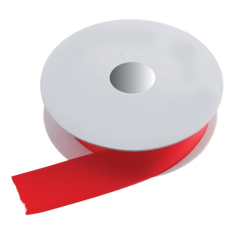Double Face Satin 3mm x 50mtr Red-0