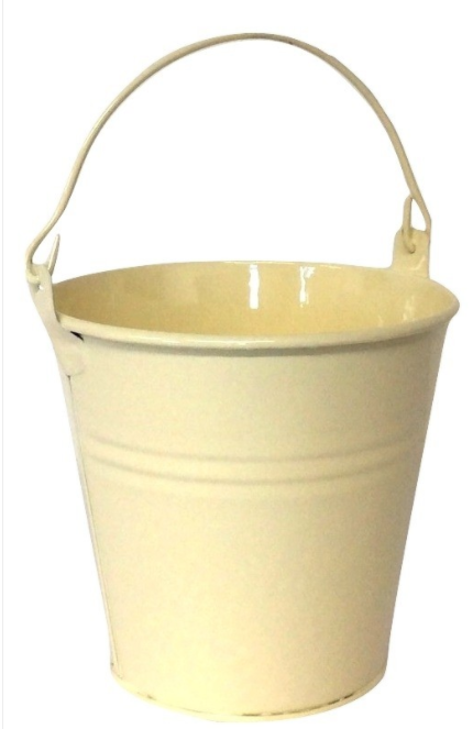 Cream Zinc Bucket Diameter - 5cm-0