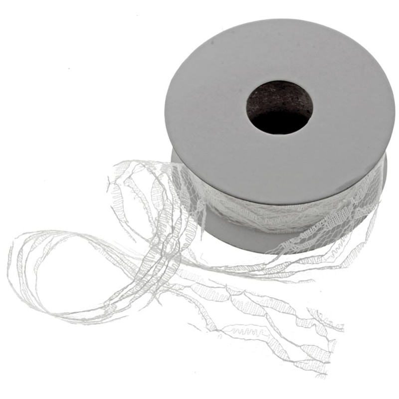 Lace Roll - White 3cm x 10mtr-0
