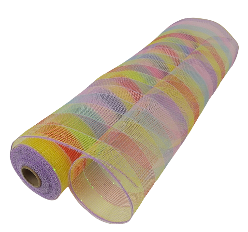 Eleganza Deco Mesh Pastel Rainbow 53cm x 9.1mtr-0