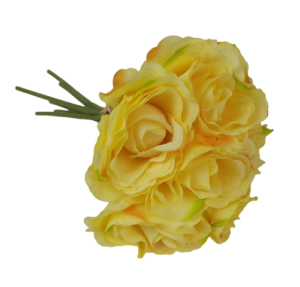 26cm Yellow Open Rose Hand Tied-0