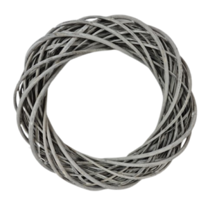 40cm Thick Willow Wreath - Grey (40cm diameter)-0