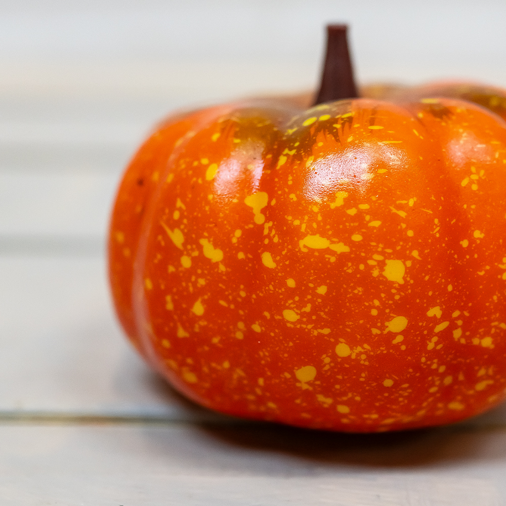 Small Artificial Pumpkin Orange/Green 10cm-25272
