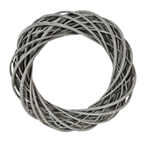 40cm Thick Willow Wreath - Grey (40cm diameter)-0