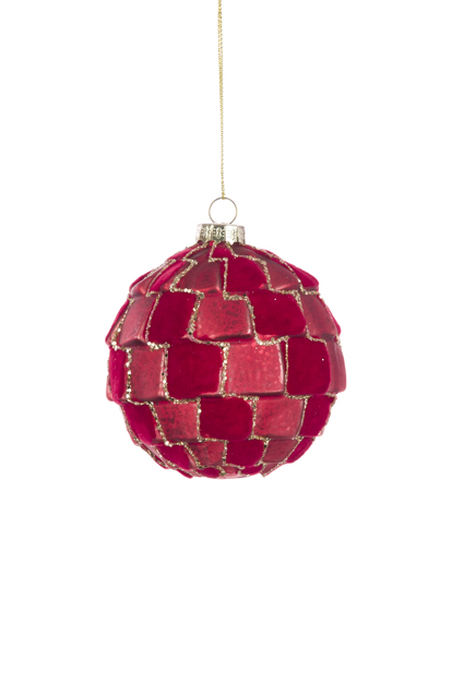 GLASS Lottie Bauble 8cm Red-0