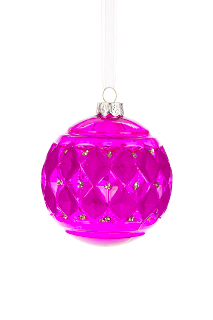 GLASS Zoe Bauble 8cm Pink-0