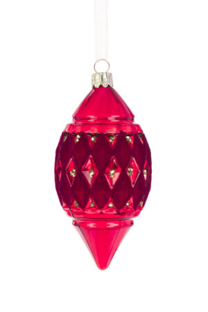 GLASS Zoe Finial 12cm Red-0