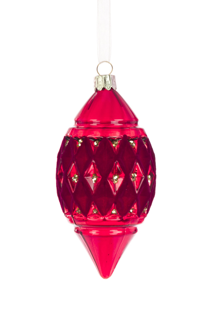 GLASS Zoe Finial 12cm Red-0