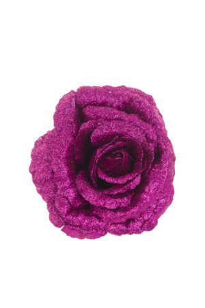 Sparkle Rose with Clip 16cm Hot Pink-0