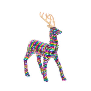 Rainbow Sequin Deer 34cm-0