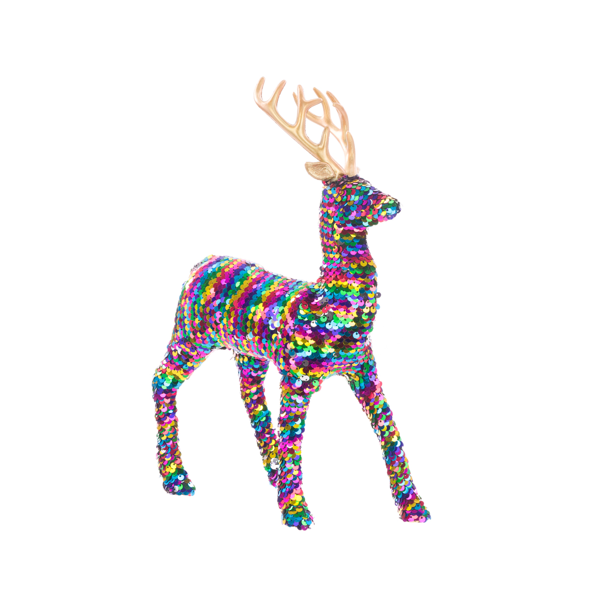 Rainbow Sequin Deer 34cm-0