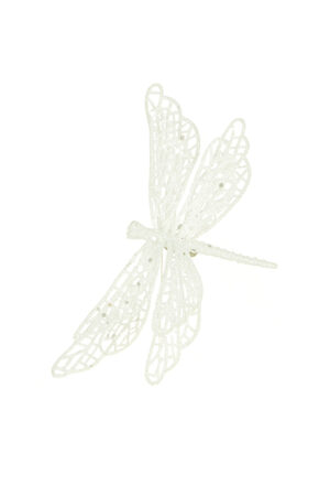 Sparkle Dragonfly Clip 17cm White-0