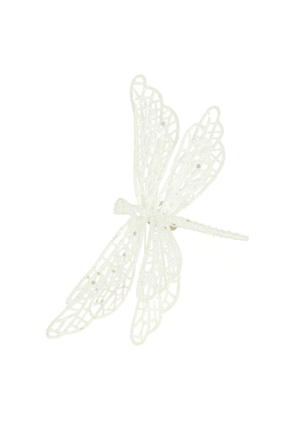 Sparkle Dragonfly Clip 17cm White-0