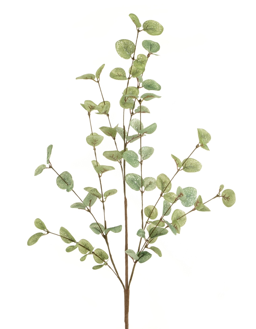 Eucalyptus Spray 85cm Green W/Silver Glitter