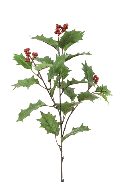 Holly Spray W/Berries 72cm Green-0