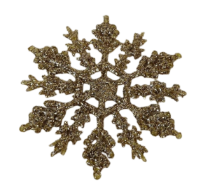 10cm Glitter Snowflake x24 Boxed Champagne-0