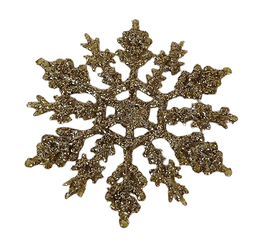 10cm Glitter Snowflake x24 Boxed Champagne-0