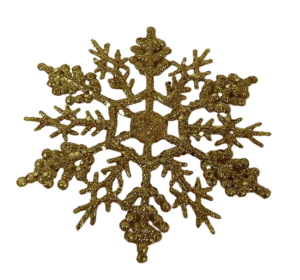 10cm Glitter Snowflake x24 Boxed Gold-0